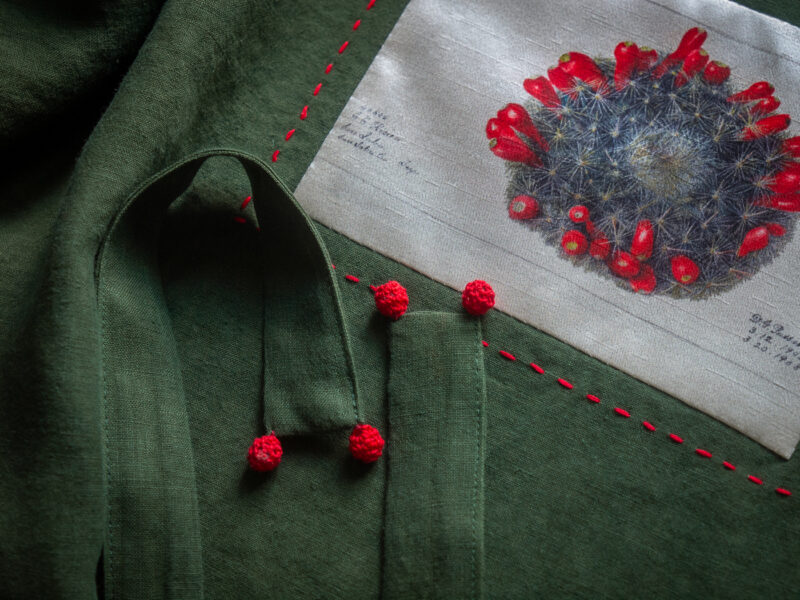 anu kaelussoo x bloem kalevi cactus blouse belt detail