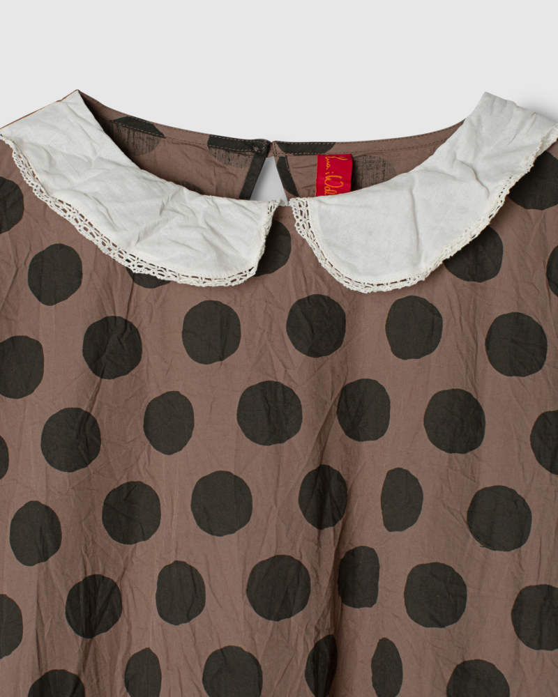 Ewa i Walla dress Edina detail, white Peter pan collar