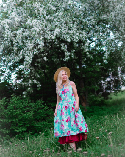 EWA I WALLA DRESS BARBRO | TURQUOISE FLOWER