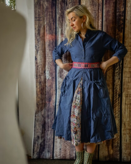 EWA I WALLA – EWA I WALLA DRESS GITTEL BLUE COTTON