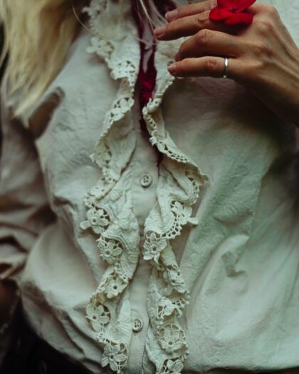 EWA I WALLA BLOUSE DALIA | BONE WHITE